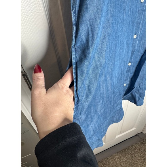 UNTUCKIT NWOT Chambray Denim Shirt Dress Pockets Size 16 100% Tencel - Picture 4 of 4